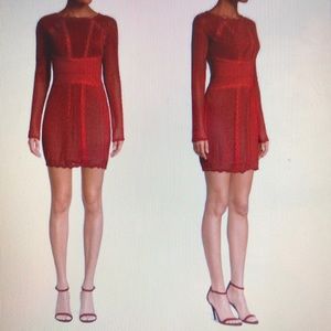 NWT - Free People Mesh Lace Bodycon Color Cherry